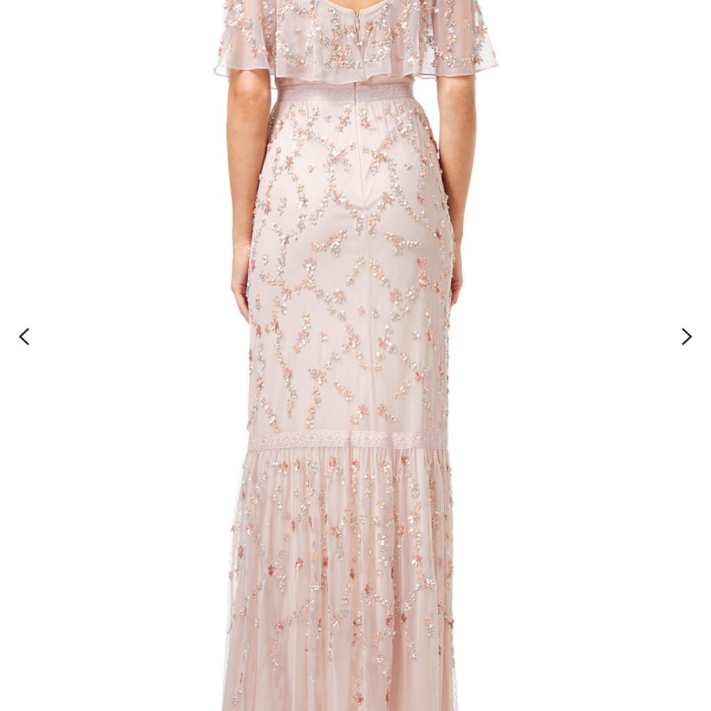 Adrianna Papell cold shoulder flutter sleeve gown - Picture 5 of 13